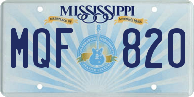 MS license plate MQF820