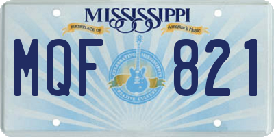 MS license plate MQF821