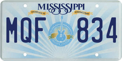 MS license plate MQF834