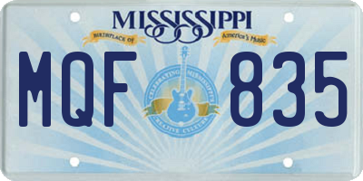 MS license plate MQF835