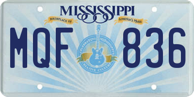 MS license plate MQF836