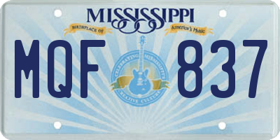 MS license plate MQF837
