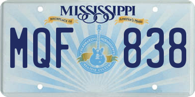 MS license plate MQF838