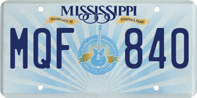 MS license plate MQF840