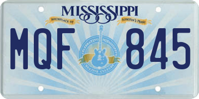 MS license plate MQF845