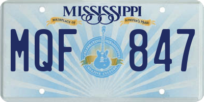 MS license plate MQF847
