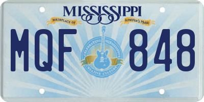 MS license plate MQF848