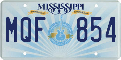 MS license plate MQF854