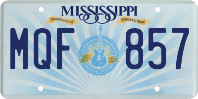 MS license plate MQF857