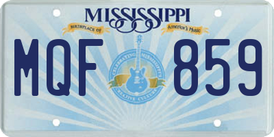MS license plate MQF859