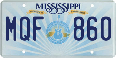 MS license plate MQF860