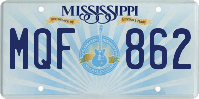 MS license plate MQF862