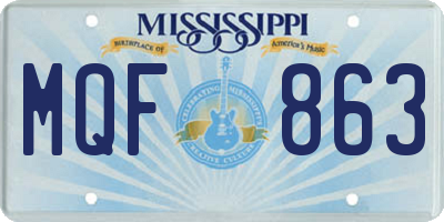 MS license plate MQF863