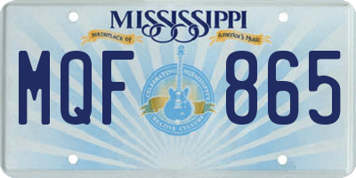 MS license plate MQF865