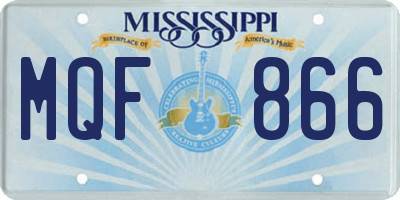 MS license plate MQF866