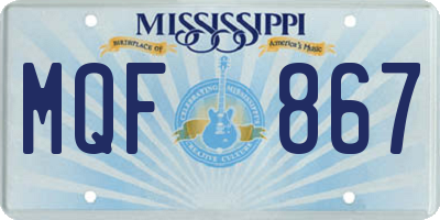 MS license plate MQF867