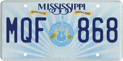 MS license plate MQF868