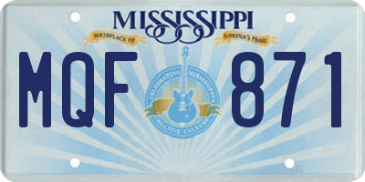 MS license plate MQF871