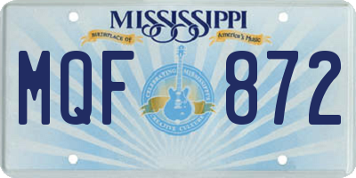 MS license plate MQF872