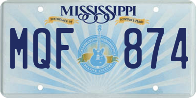 MS license plate MQF874