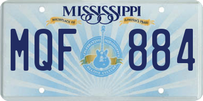 MS license plate MQF884