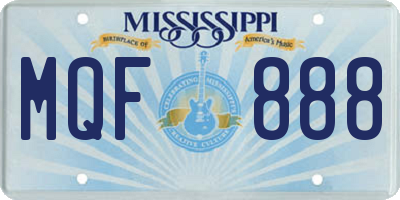 MS license plate MQF888