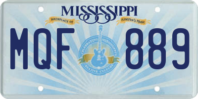 MS license plate MQF889