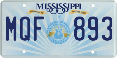 MS license plate MQF893