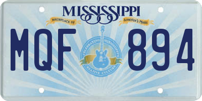 MS license plate MQF894