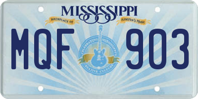 MS license plate MQF903