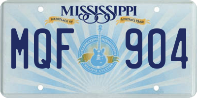MS license plate MQF904