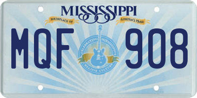 MS license plate MQF908