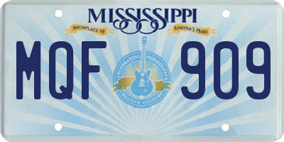 MS license plate MQF909