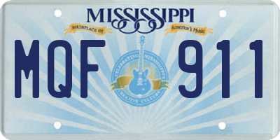 MS license plate MQF911
