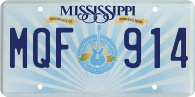 MS license plate MQF914