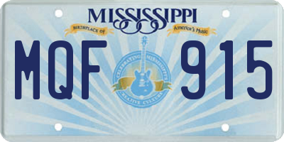 MS license plate MQF915