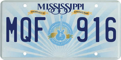 MS license plate MQF916