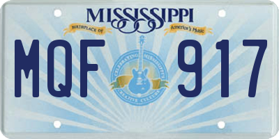 MS license plate MQF917