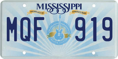 MS license plate MQF919