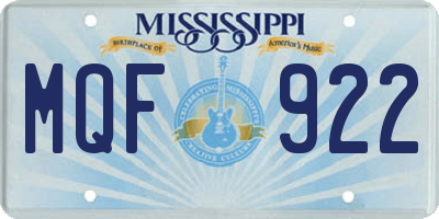 MS license plate MQF922