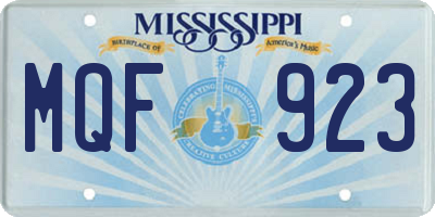 MS license plate MQF923