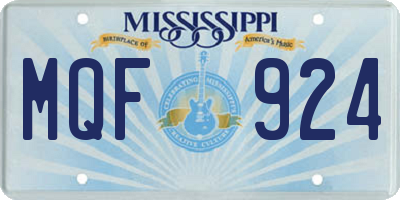MS license plate MQF924