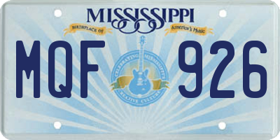 MS license plate MQF926