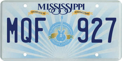 MS license plate MQF927