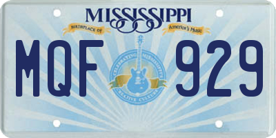 MS license plate MQF929