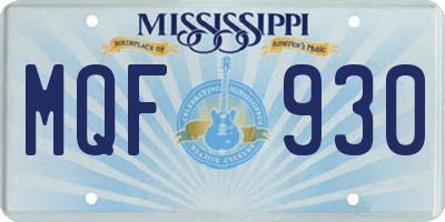 MS license plate MQF930
