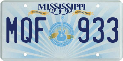 MS license plate MQF933