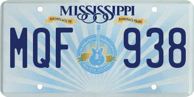 MS license plate MQF938