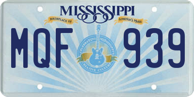 MS license plate MQF939