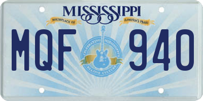 MS license plate MQF940